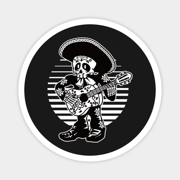 Skull Mariachi Magnet by Art-Man